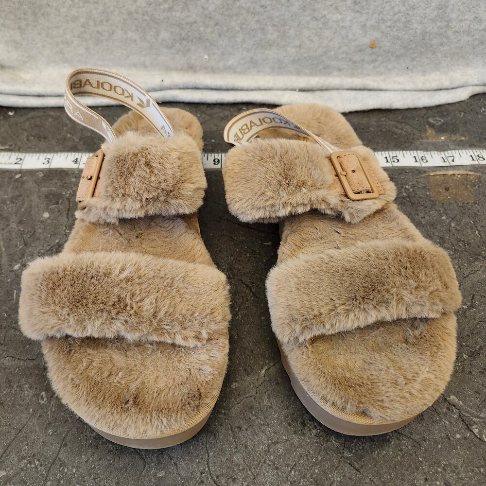 Koolaburra By UGG Furry Slide Sandals Women's Size 9 Brown Furry Slingback